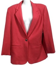 Vintage Savannah Womens Red 1 Button Blazer Suit Jacket Coat Office Work... - $39.99