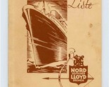S S Bremen 1934 Passenger List North German Lloyd New York to Bremen  - £30.00 GBP