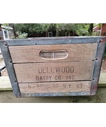 Dellwood Milk Box Wooden Crate Steel Banded Edge Vintage - £40.66 GBP