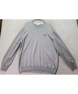 Lacoste Sweater Mens Size 3XL Gray Knit Cotton Long Raglan Sleeve Logo C... - £18.10 GBP