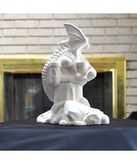 Dragon on Castle 8&quot; Ceramic Bisque, Ready to Paint - £9.92 GBP