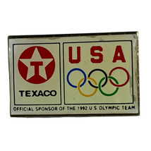 Texaco 1992 Barcelona Spain USA Olympics Logo Olympic Games Lapel Hat Pin - $7.95