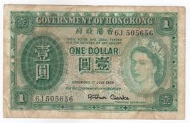Hong Kong, One Dollar, Queen Elizabeth, 1957, P324Ab, VF - $27.41