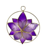 Pinnacle Peak Trading Purple Capiz Flower Christmas Tree Ornament 4 Inch - $19.78