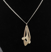 ORB 925 Sterling Silver - Vintage Modernist Abstract Chain Necklace - NE3969 - £53.59 GBP