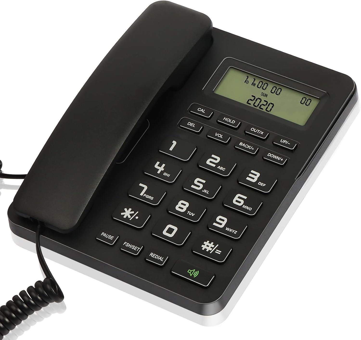 Corded Landline Phones For Home/Office, Desk Corded Telephone With, Black - $36.15
