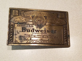 Budweiser Lager Beer Brass Men&#39;s Belt Buckle - £15.03 GBP