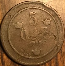 1875 Sweden 5 Ore Coin - £1.99 GBP