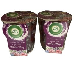 2 Ct Air Wick 3.7 Oz Limited Edition Frosted Winter Berry Scented Glass Candle - £27.30 GBP