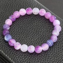 Buddha Prayer Jewelry Classic Natural Stone Purple Weathering Bracelets for Wome - £8.47 GBP