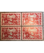 Set of 4 Vintage Placemats Red &amp; White Southern Belle Farm Wood Board Ma... - £28.41 GBP