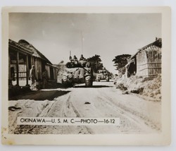 Vintage WWII 5 x 7 Okinawa U.S.M.C. Photo 16-12 Soldiers riding tank - £15.62 GBP