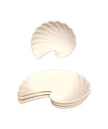 Vintage SHAFFORD Original 4-White Seashell Shaped Dish Plates Ceramic Tr... - £38.30 GBP