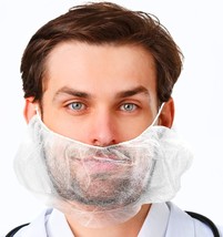 100ct Beard Cover Latex Free Lightweight Breathable White - £19.05 GBP