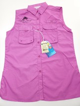 BANANA BOAT Topsail Island NC Sz M Sleeveless UPF 50 Button Shirt Pink - $29.95