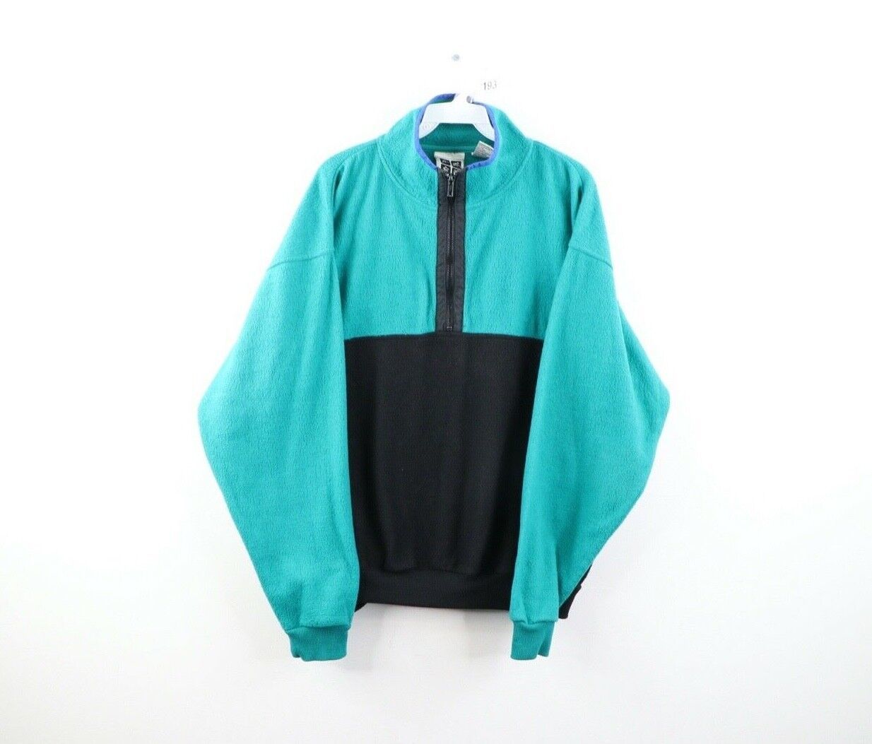 Vintage 90s Streetwear Mens Medium Color Block Half Zip Fleece Pullover ... - $33.61