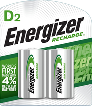 Energizer Rechargeable D Batteries, Nimh, 2500 Mah, 2 Count (NH50BP-2) G... - £16.40 GBP