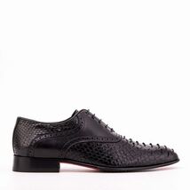 The Varenne Black Pythn Leather Oxford Men Shoe image 3