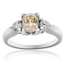 1.50 Carat VS2 Cushion Cut Fancy Brown Diamond Engagement Ring 14K White... - $3,959.01