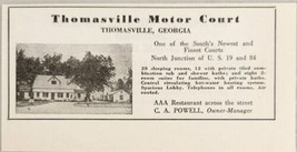 1948 Print Ad Thomasville Motor Court 28 Sleeping Rooms Thomasville,Georgia - £7.60 GBP