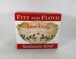 New In Box Fitz and Floyd Be Merry Sentiment Bowl  Candy Bowl &quot;Warm Wishes&quot; - £7.38 GBP