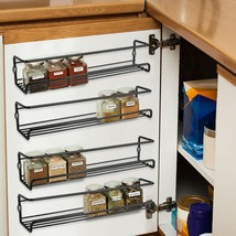 4PCS Spice Rack Organizer Wall Mounted Seasoning Herb Jar Holder Kitchen Storage - £37.55 GBP