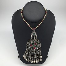 Kuchi Necklace Afghan Tribal Fashion Colorful Glass ATS Necktie Necklace, KN426 - £7.90 GBP
