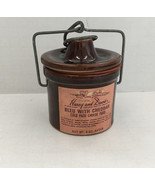 vintage small brown cheese crock with lid Harry and David cheese label o... - €17,15 EUR