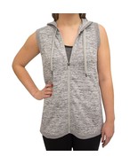 Active Life Sleeveless Hooded Vest GREY HEATHER Women&#39;s Sz S- XXL NWT$78 - $22.43