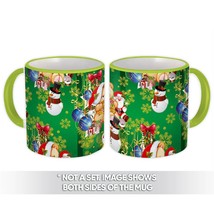 Christmas Teddy Bear : Gift Mug Cute Childish Santa Snowman Pattern Nursery Deco - £12.77 GBP