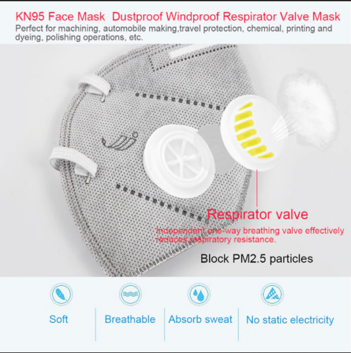 1 X WHITE KN-95 Reusable face mask