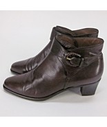  BALLY WOMEN&#39;S BROWN LEATHER BUCKLE STRAP ANKLE BOOTS BOOTIES SZ (10 US)... - $62.72