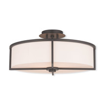 Livex Wesley 4 Light Flush Mount In Bronze - $6,075.35 MXN