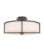 Livex Wesley 4 Light Flush Mount In Bronze - €282,74 EUR