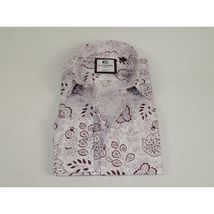Mens Shirt CASILA Turkey Cotton Blend Long Sleeves 501700-06 Burgundy Floral image 3