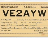 VE2AYW QSL Card Cowansville Quebec Canada 1957 - $13.86
