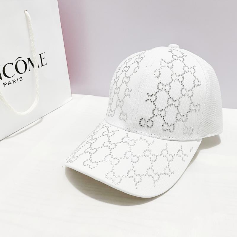 Rhinestone Cc Sunshade Net Women's Hat Face Small Baseball Cap Sunscreen Cap