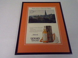 1973 Dewar&#39;s White Label Whiskey Framed 11x14 ORIGINAL Advertisement - £31.28 GBP