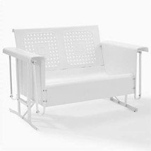 Afuera Living Contemporary Metal Gliding Patio Loveseat In White - £371.93 GBP