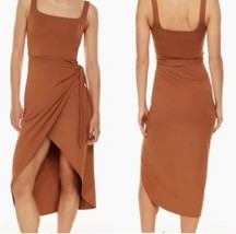 Aritzia Wilfred Saturn Midi Wrap Dress in Rich Chestnut Size S - $59.39