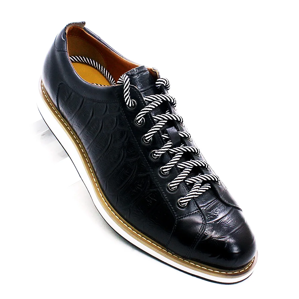European Style Men&#39;s Casual Shoes Real Cow Leather Green Black Fashion D... - $135.98