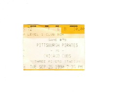 Sep 25 1990 Chicago Cubs @ Pittsburgh Pirates Ticket Doug Drabek 21st Win - £15.81 GBP