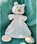 Demdaco Blue Chenille Teddy Bear Security Blanket Plush Lovey Rattle  - $20.56