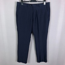 Perry Ellis Navy Blue Pindot Slim Fit Dress Pants Size 38W - £27.53 GBP