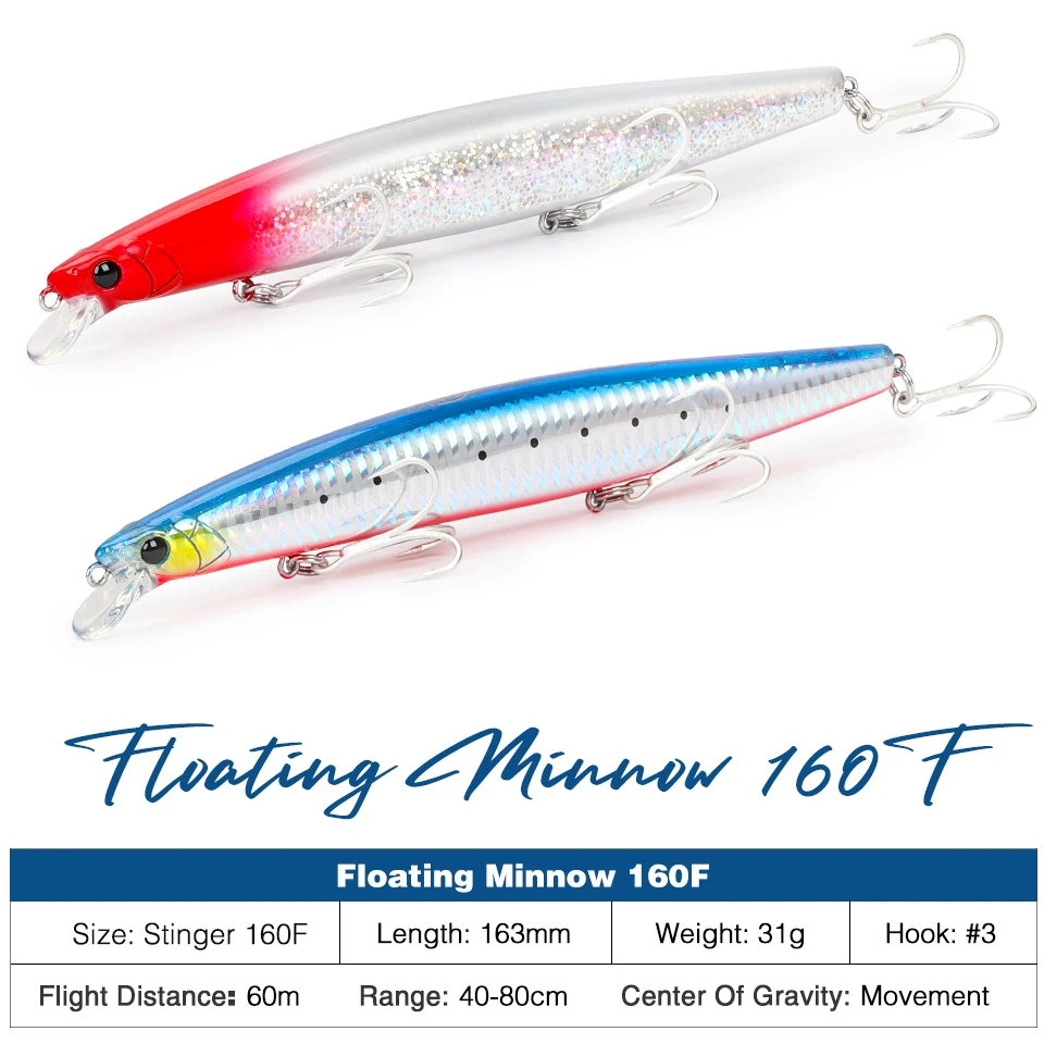 Sporting Tsurinoya Hot Sale Ultra-long Casting Fishing Lure Stinger 160F Floatin - £25.17 GBP