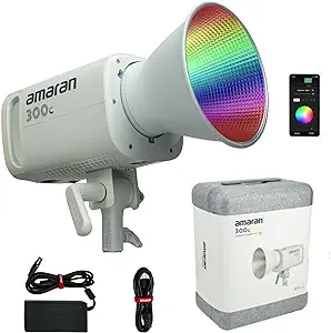 Aputure Amaran 300C White, 300W RGB LED COB Video Light CCT 2,500K to 7,... - $1,054.99