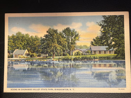 1938 SCENE IN CHENANGO VALLEY STATE PARK BINGHAMTON NY POSTCARD - £2.70 GBP