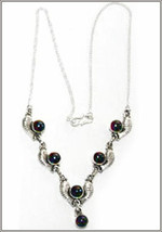 Collier Avec Argent Et Ambres - £42.53 GBP