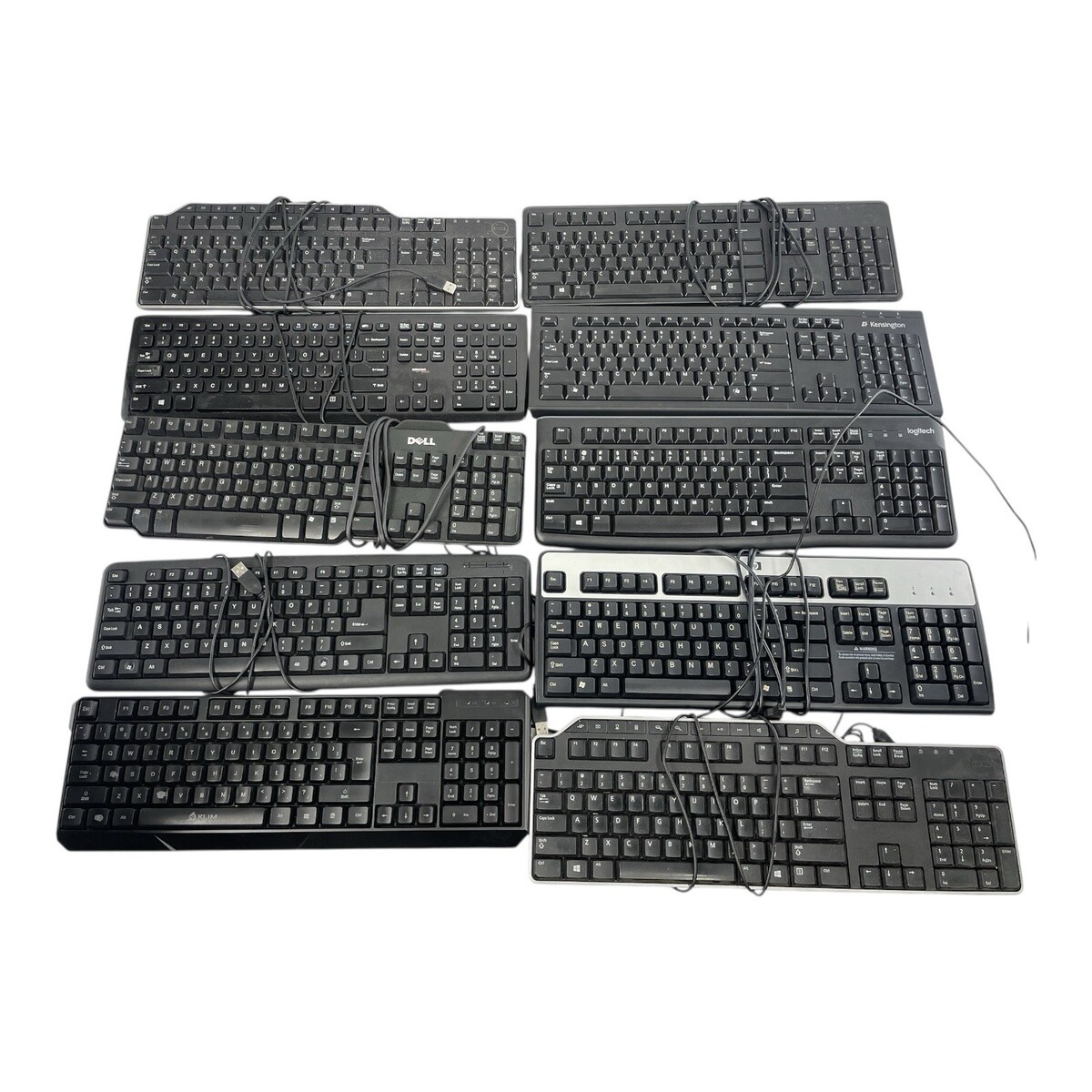 Lot OF 10 - USB Wired Standard Layout Keyboard 104-Key Mixed Random Bran... - $49.49