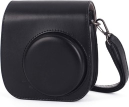 Black Pu Leather Bag With A Pocket And An Adjustable Shoulder Strap For The - £25.17 GBP